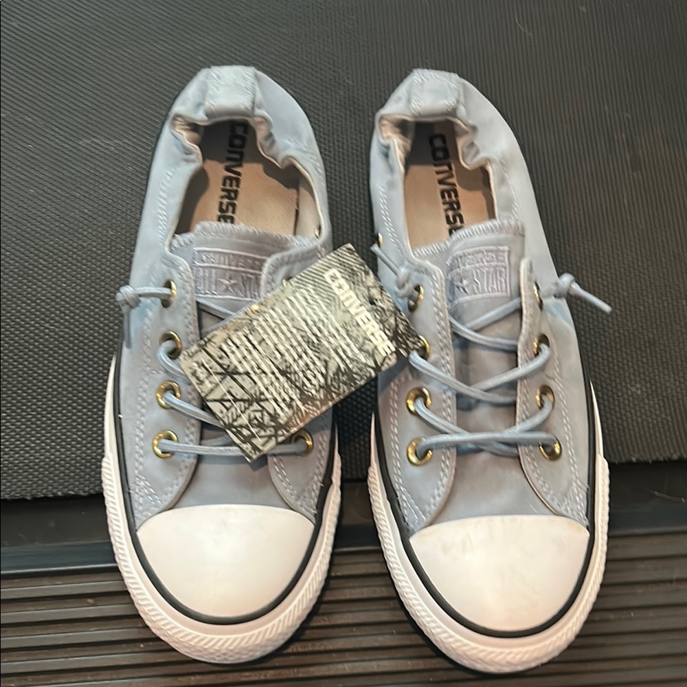 Converse Blue Canvas Sneakers with Metallic Accents